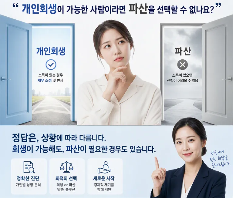 개인회생이 가능한 사람이라면 파산을 선택할 수 없나요?