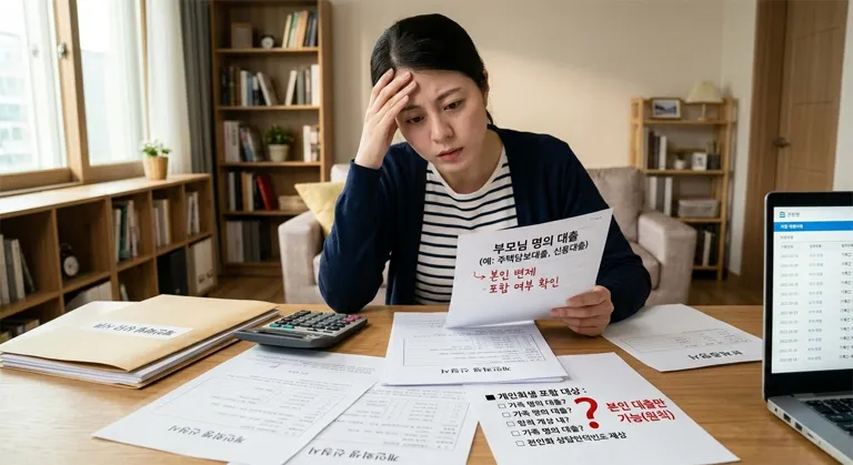 부모님 명의로 대출받은 것도 회생에 포함되나요?