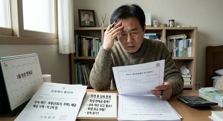 회생 중인데 갑자기 상속을 받게 되면 어떻게 되나요?