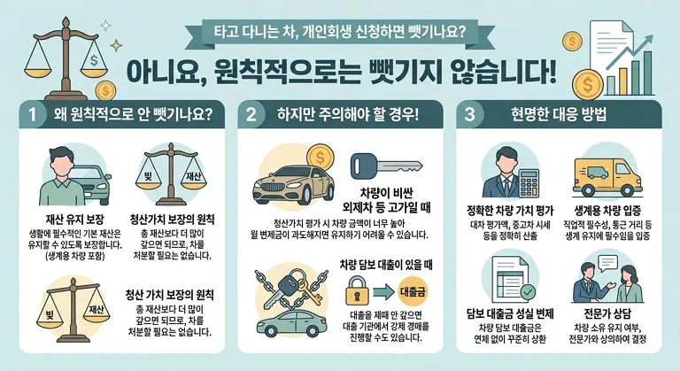 타고 다니는 차, 회생 신청하면 뺏기나요?