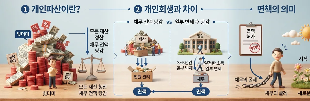 개인파산이란? 「개인회생과 차이, 면책의 의미」