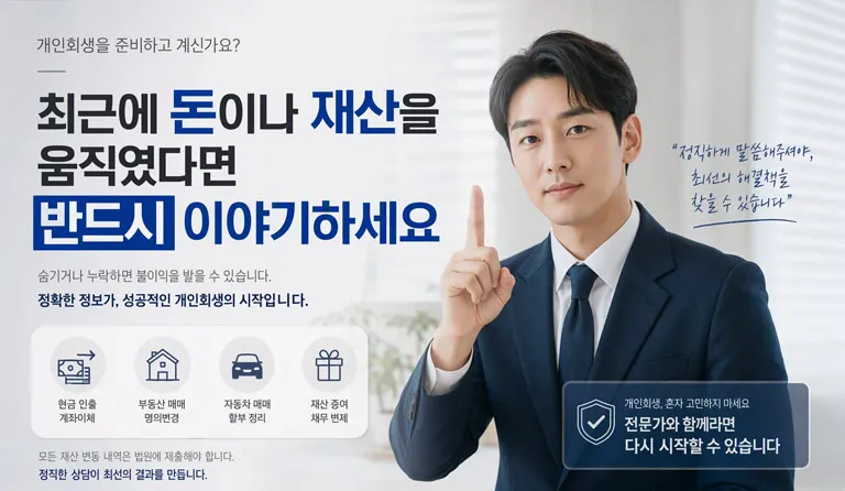 최근에 돈이나 재산을 움직였다면 반드시 이야기하세요